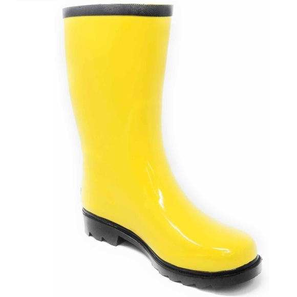 Women Mid Calf Rubber Rain Boots, RB-6045, Size 10 - Picture 2 of 3